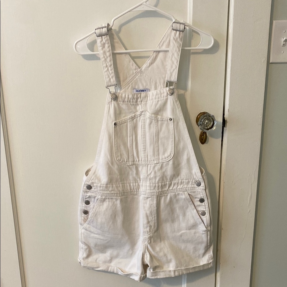 White Denim Overalls